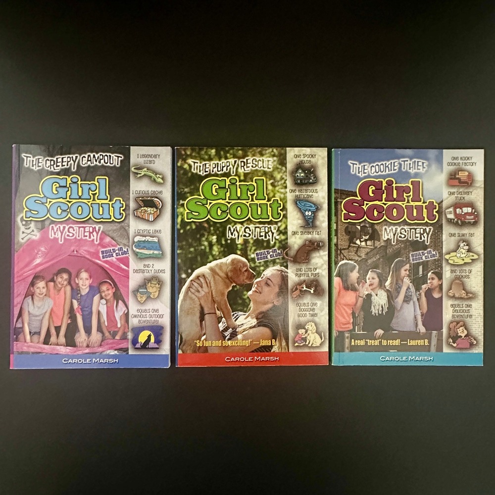Girl Scout Mystery 3 Book Carole Marsh Creepy Campout Puppy Rescue Cookie Thief